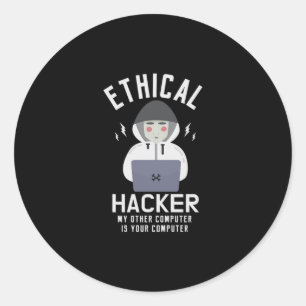 39.Ethische hacker Deze computer is uw kompas Ronde Sticker