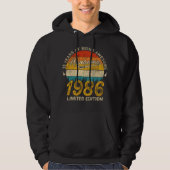 39 jaar oud 1986 Retro Geweldige 39ste verjaardag Hoodie (Voorkant)