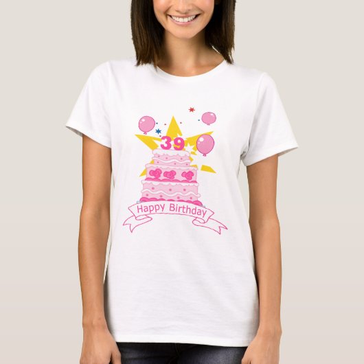 39 jaar oude vogelbeker t-shirt (Voorkant)