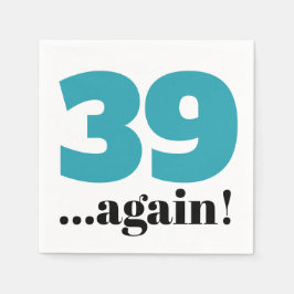 39 keer blauwgroen viering van de blauwe verjaarda servet