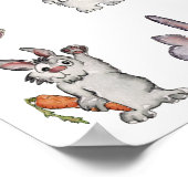 39 Lapins de Dessin Animé Mignons Impression de Po (Coin)