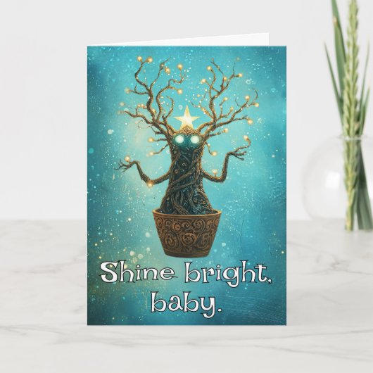 *~* 39 Whimsical Glow Funny Magical Christmas AP97 Bedankkaart (Voorkant)