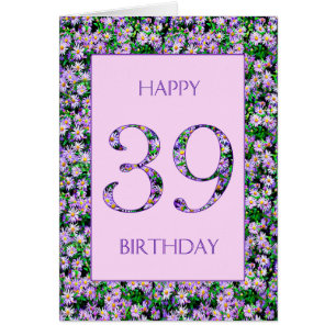 39e anniversaire de marguerites violettes