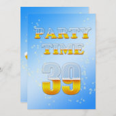 39e anniversaire invitation à la fête avec bière (Devant / Derrière)