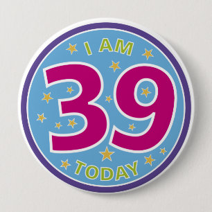 39e Birthday-badge Ronde Button 4,0 Cm