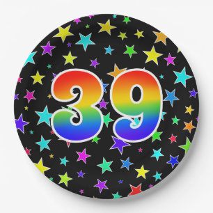 39e gebeurtenis: Vet, vun, kleurrijke regenboog 39 Papieren Bordje