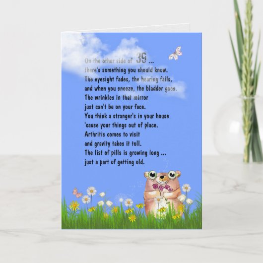 39e Humour d'anniversaire Obtenir la vieille carte (Devant)