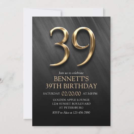 39e Invitation d'anniversaire (Devant)