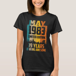 39e verjaardag 39 jaar Geweldige sinds mei 1983 Vi T-shirt