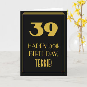 39e verjaardag - Art Deco geïnspireerde look "39"  Kaart