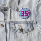 39e verjaardag badge ronde button 5,7 cm (In situ)