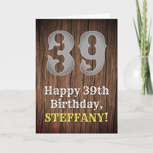 39e verjaardag: Country Western geïnspireerd uiter Kaart (Voorkant)