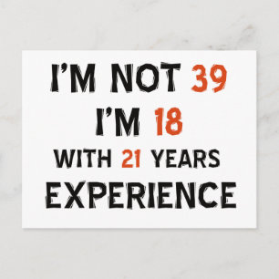 39e verjaardag design briefkaart
