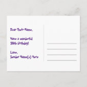 39e verjaardag - Fun Fireworks Pattern + Rainbow 3 Briefkaart (Achterkant)