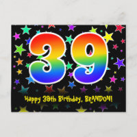39e Verjaardag: Fun Sterren Patroon, Regenboog 39,