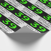 39e verjaardag - Nerdy / Geeky Style "39" en naam Cadeaupapier (Hoek)