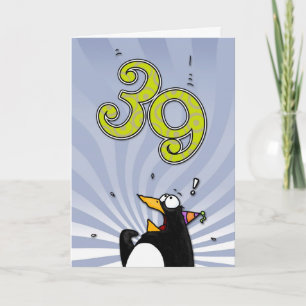 39e verjaardag - Penguin Surprise Card Kaart