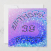39e verjaardag uitnodiging, Abstract en bubb Kaart (Voorkant)