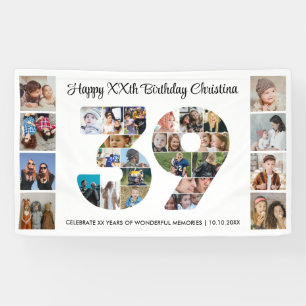 39e verpartij Cijfer 39 fotocollage Spandoek