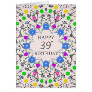 39th Birthday Abstract Flowers