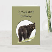 39th Birthday Fun Black Beer - Grin en Beer het Kaart (Voorkant)
