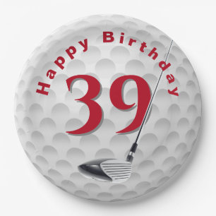 39th Birthday Golf Ball Design Paper Bord