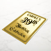 39th Birthday Party — Elegant Script + aangepaste  Folie Uitnodiging (Gedraaid)