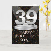39th Birthday Spotlights Ajouter une carte de nom (Fleur jaune)