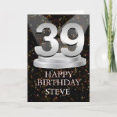 39th Birthday Spotlights Voeg een naam toe Kaart (Voorkant)