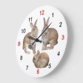 3 匹 う の ぎ さ op een 壁 grote klok (Hoek)