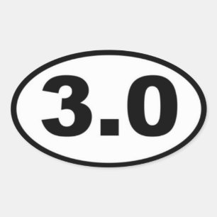 3,0 mijl ovale Sticker