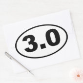 3,0 mijl ovale Sticker (Envelop)