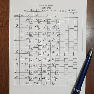 3-13 Score Kaart Notitieblok