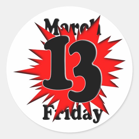 3-13 vrijdag de 13de ronde sticker (Voorkant)