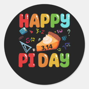 3.14 Fijne PCI-dag teken Pi-symbool voor Wiskunde  Ronde Sticker
