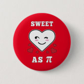 3.14 Hart zo zoet als Pi grappige wiskunde grap Ronde Button 5,7 Cm (Voorkant)