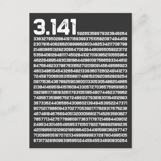 3.14 Pi-dag Wiskunde irrationeel nummer Pi Briefkaart (Voorkant)