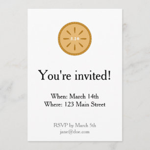 3.14 Pie avec Invitation Pi Crust