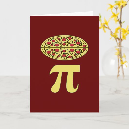 3.14 Pizza Pie Pi Pun Funny Wiskunde Joke Kaart (Gele Bloem)