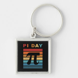3.14 Vintage Gedistrobeerde Pi-dag Sleutelhanger
