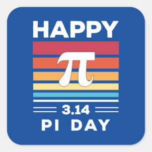 3.14  zonsopgang Happy Pi Day Vierkante Sticker