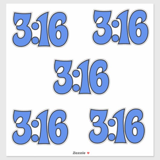 3:16, 5 pakje stickers (Vel)