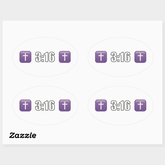 3:16 Jezus Christus Ovale Sticker (Vel)