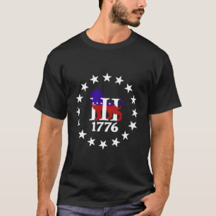 3 1776 Leeuw Patriot Partij T-shirt