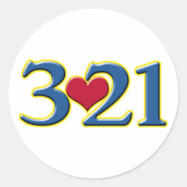 3-21 Wereld Down Syndrome Day Ronde Sticker