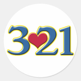 3-21 Wereld Down Syndrome Day Ronde Sticker