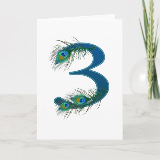 3 / 3e / nummer 3 / 3-jarig jubileum kaart (Voorkant)