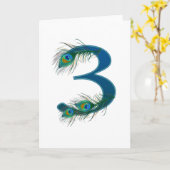 3 / 3e / nummer 3 / 3-jarig jubileum kaart (Gele Bloem)