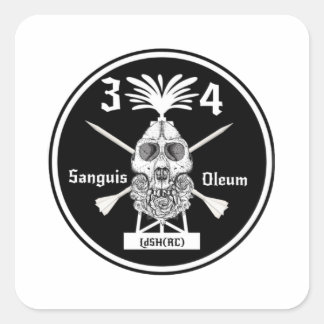 3-4 klap vierkante sticker