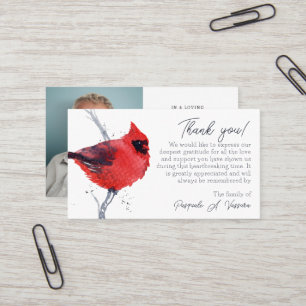 3,54x2,165 Carte photo de Merci funéraire cardinal